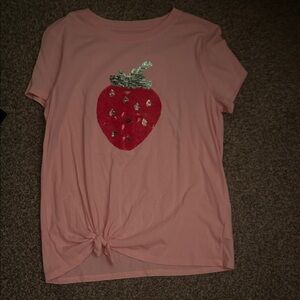 Strawberry Sequin Flip Tee